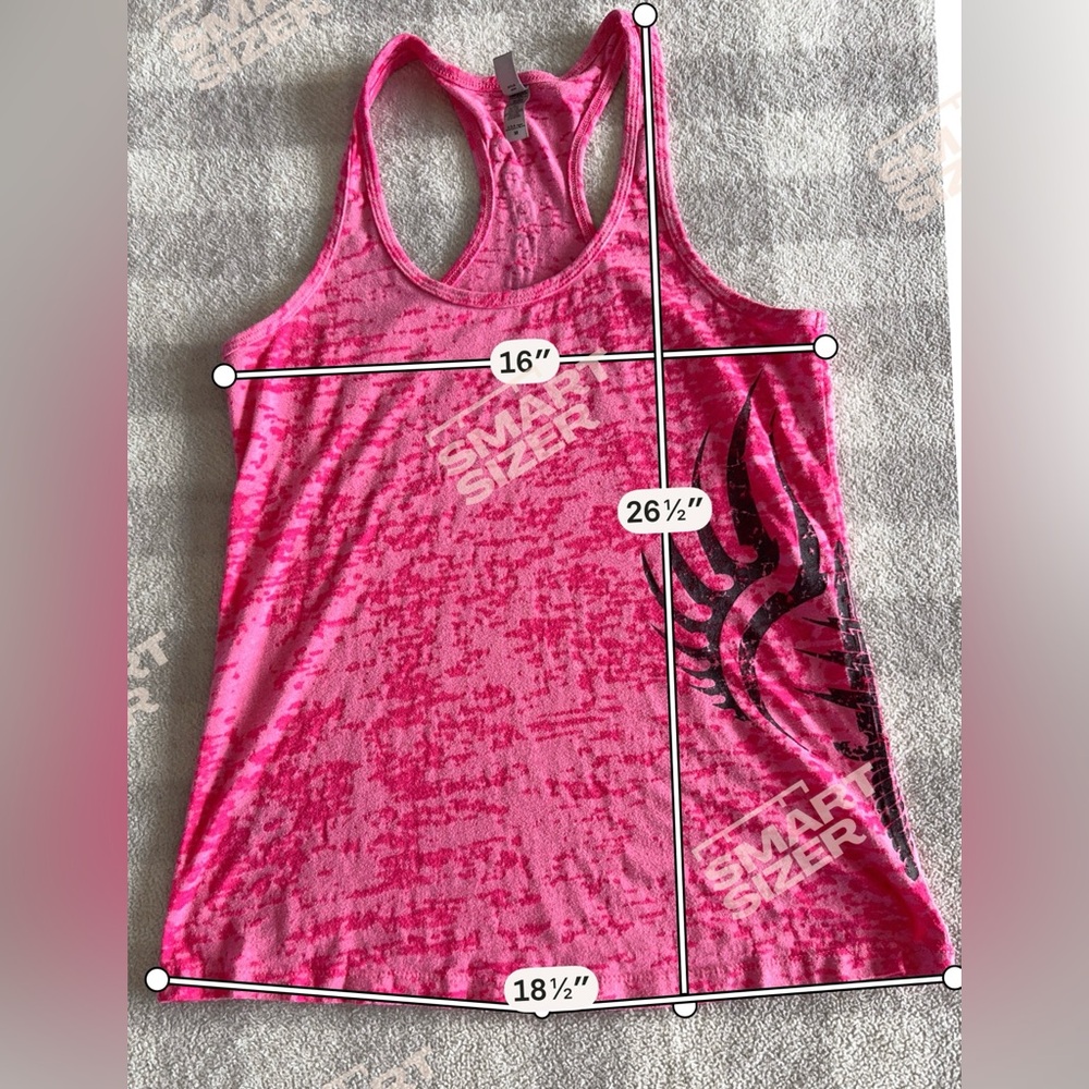 Next Level Apparel Ladies Hot Pink Racerback Tank Top Size Medium Athletic Shirt - Picture 7 of 7